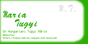 maria tugyi business card